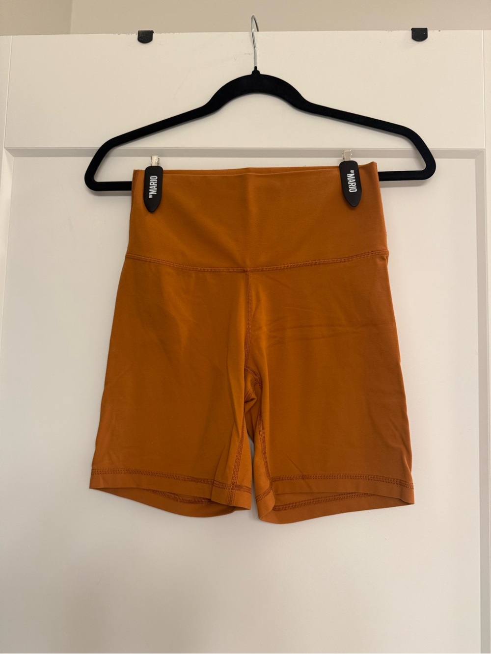 TNA Women’s High-Waist Bike Shorts in Rust Orange